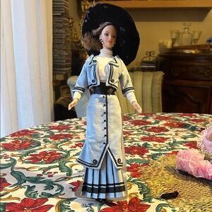 Elegant Doll in Black and White Outfit